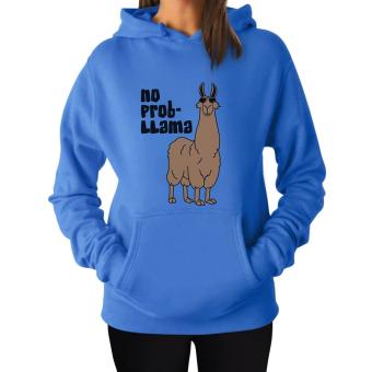 GVM TeeStars Women's - No Prob Llama Hoodie Blue - intl  