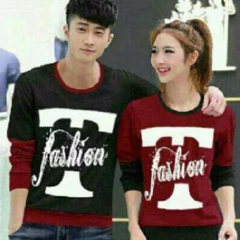 H~Shico Sweater Couple T-Fashion ( Maroon )  