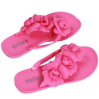 Hang-Qiao Camellia Flip-flops Summer Sandals Slippers Shoes (Hotpink) - Intl  