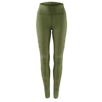 Hang-Qiao High Waist Fitness Leggings Running Gym Stretch Sports Rubber Pants (Army Green) - intl  