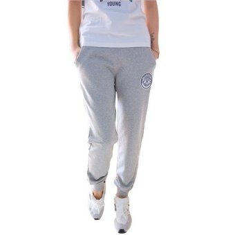 Hang-Qiao Women Slim Sports Pants Fitness Pants Trousers Grey  
