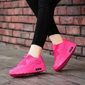 Hanyu olahraga cetak Fashion kasual untuk wanita sepatu bertumit perjalanan Berwarna Merah Muda  