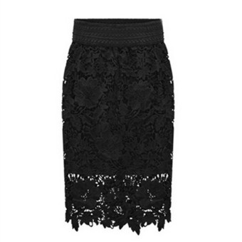 Hanyu Women Ladies Large Size Package Hip Skirt Hollow Sexy Slim Lace Skirt Business Bodycon Pencil Skirt Black - intl  