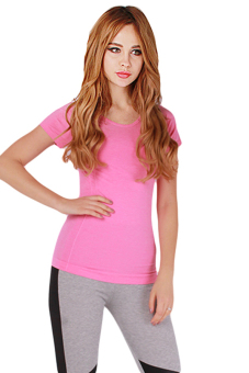 Hanyu Women Outdoor Sports T-Shirt Yoga Shirt Rose Red  