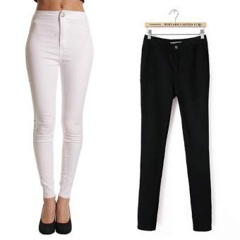 Happycat Korea Fashion Ladies High Waisted Slim Stretch Pencil Pants Casual Slim Skinny Trouser (White) (L) - intl  