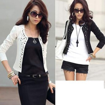 Happycat New Women Korean Fashion Lady Long Sleeve Shrug Suits Blazer Short Outerwear Coat Jacket Topdream (Black) (M)  