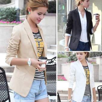 Happycat New Women's European Style OL Wear to Work Stylish Suit Jacket Coat (Khaki) (L) - intl  