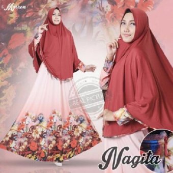 Hasanah GGamis Syari Nagita - Red - Maxi  