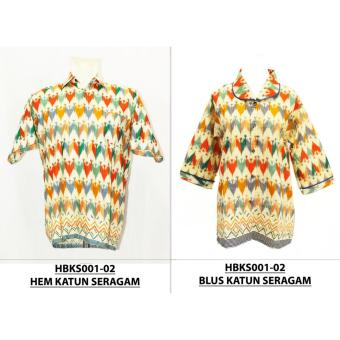 Hem dan Blus Batik Couple HBKS001-02CXXL  