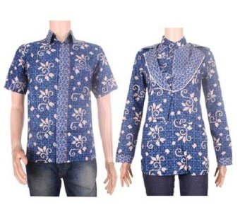 HEM Sarimbit Blus Batik Naga-Feby Motif 5 - Biru  