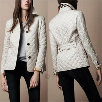 HengSong Fashion Women Ladies Thicken Warm Winter Buttons Small Coat Plus Size White - intl  