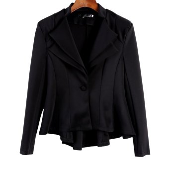 HengSong FASHION Women Leisure Solid Color Blazers Stylish Office Lady Slim Small Suit Jackets Coats Black - intl  