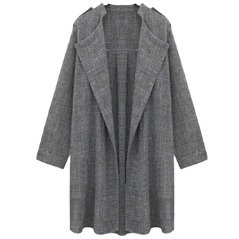 Hequ autumn women's Coat casual women loose fat was thin long sleeved jacket and long sections windbreaker Grey - intl  