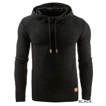 Hequ New Autumn Hoodie Men Sweatshirt Hip Hop Hooded lattice Design Casual Hoodies Black - intl  