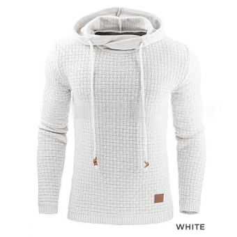 Hequ New Autumn Hoodie Men Sweatshirt Hip Hop Hooded lattice Design Casual Hoodies White - intl  