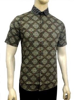 Herman Batik B7821 Baju Kemeja Batik Pria Slimfit Fashion Jeans Muslim Koko  