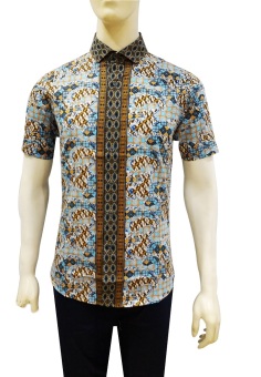 Herman Batik Kemeja Batik Slimfit A7877 Pria Kombinasi Muslim Koko Jeans  