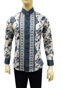 Herman Batik Kemeja Batik Slimfit A8159 Pria Kombinasi Muslim Koko Jeans  