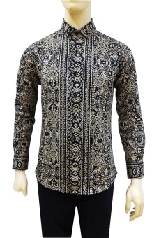 Herman Batik Kemeja Batik Slimfit A8160 Pria Kombinasi Muslim Koko Jeans  
