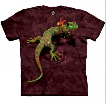 High quality Man Lizard 3D Short Sleeve Cotton Tie-dyed O-neck Animal Printed T Shirt  