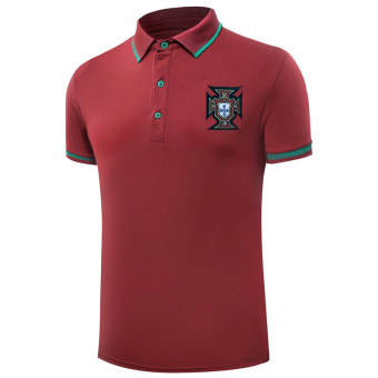 High Quality Portugal Football Short Sleeve Summer Soft Men POLOShirt (Intl)  