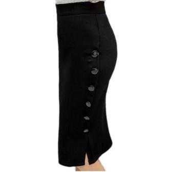 High Waist Pencil Skirt Plus Size Tight Bodycon Fashion Women Midi Skirt Black Slit Women's Skirt Fashion S -5XL - intl  