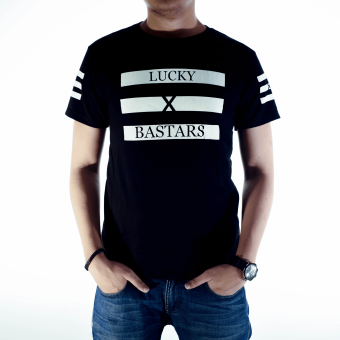 High5 Kaos Lucky Bastars Pria - Black Hitam  