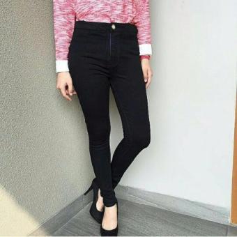 Highwaist Jeans Hitam Punny  