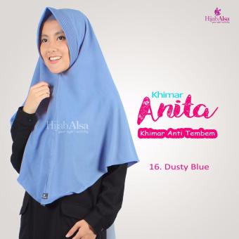 Hijab Alsa - Jilbab Syar'i Anita - Dusty Blue  