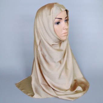 Hijabs women headscarf plain shawl popular gold color - Intl - Intl  