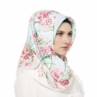 Hijabstore - Angel Lelga Original Scarf AL 123 - White Blue Floral  