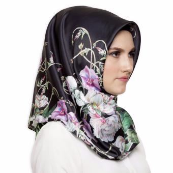 Hijabstore - Angel Lelga Original Scarf AL 142 - Black Motif Flower  