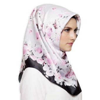 Hijabstore - Angel Lelga Original Scarf AL 143 - Grey Motif Floral  