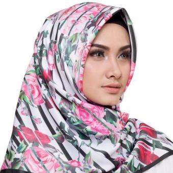 Hijabstore - Moshaict By Itang Yunasz AL 058 - Putih Motif Bunga  