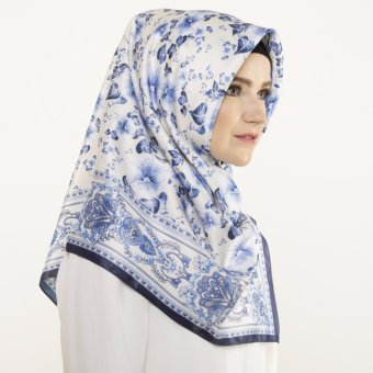 Hijabstore - Moshaict By Itang Yunasz AL 175 - White Porcelain Blue Ceramics Floral  