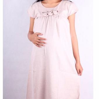 HMILL Baju Hamil Dress Hamil 1108 Cream Kerja  