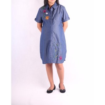 HMILL Baju Hamil Dress Hamil 1245 - Denim  