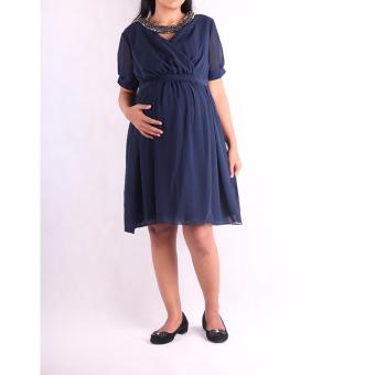 HMILL Baju Hamil Dress Hamil 1247 - Navy Import  