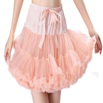 Hot Fashion Women's 50s Vintage Rockabilly Petticoat Tulle Skirts For Women Tutu Skirts?peach? - intl  