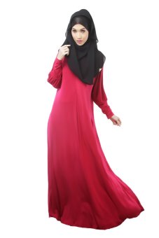 Hot sale One size muslim women lace slim Long dress baju kurung Arab Loose-fitting clothing wear Special for Ramadan(Red) - intl  