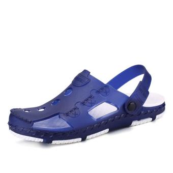 Hot Summer Mens Waterproof Mules Clogs Material Lightly Beach Garden Shoes Man Slippers Clog Shoe Slipper Men Fashion Sandals Mules Clogs(blue) - intl  