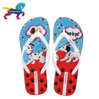 Hotmarzz Women Summer Flip Flops 2017 Puppy Dog Print Slippers House Shoes Woman Beach Flat Sandals Ladies Pool Home Slippers Oragne - intl  