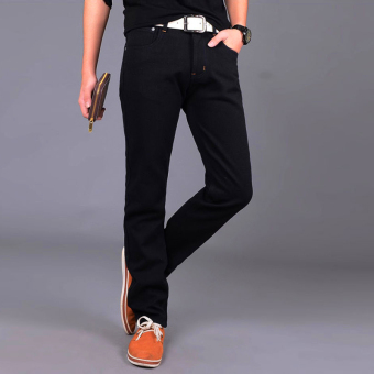 Hotyv Korean Fashion Men's Straight Casual Jeans Pants HPT041 Black  