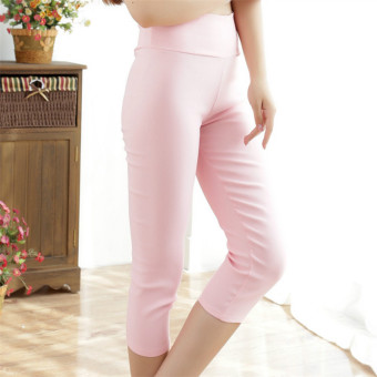 Hotyv Korean Fashion Women Elastic High Waist Capri Pants HPT017 Pink - Intl - intl  