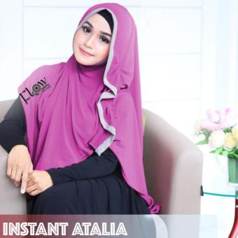 HQo Hijab Kerudung Instan Atalia Original By Flow Idea - Ungu Muda  
