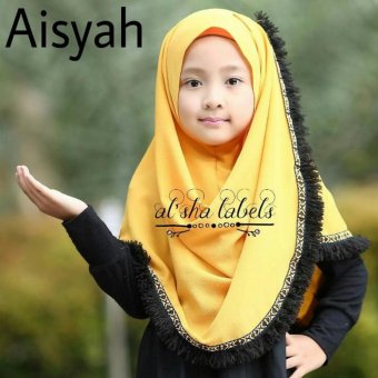 HQo Kerudung Hijab Jilbab Pashmina Instan Anak Aisyah - Kuning  