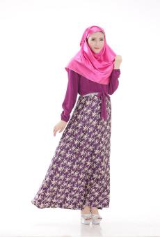 hui nationality Muslim soft fashion dress robes Arab islamic robes - Purple - intl  