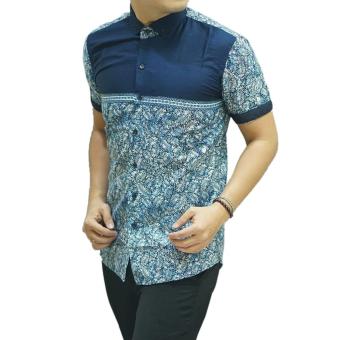 Hype Box Baju Batik Slim Fit - Biru  