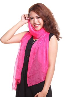 Imitation Silk Comfortable Muslim Hijab Scarf Turban with Flicker (Rose)  