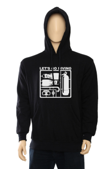 IndoClothing Hoodie Let's Go Diving - Hitam  